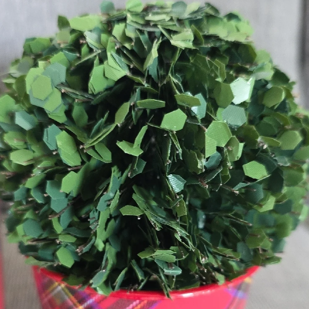Plaid Red and Green Topiary Set Of Three, NWT